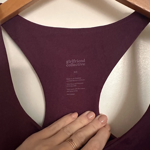 girlfriend collective long line racer back in plum - Picture 3 of 4